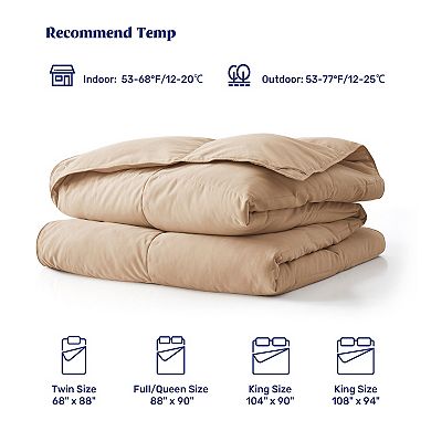 Unikome Lightweight Summer Comforter, Noiseless & Extra Soft Goose Down Duvet Insert