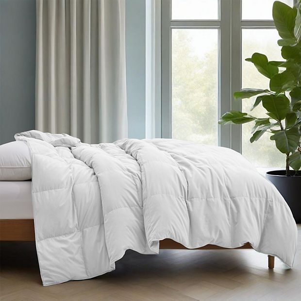 Unikome Light Warmth White Goose Down and Feather Fiber Comforter for  Better Sleep