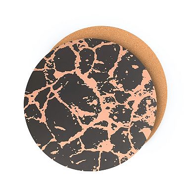 Dainty Home Marble Cork 15" Round  Placemats Set Of 4