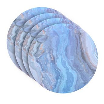 Dainty Home Marble Cork 15" Round Placemats Set Of 4