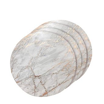 Dainty Home Marble Cork 15" Round Placemats Set Of 4