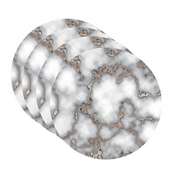 Dainty Home Marble Cork 15" Round Placemats Set Of 4