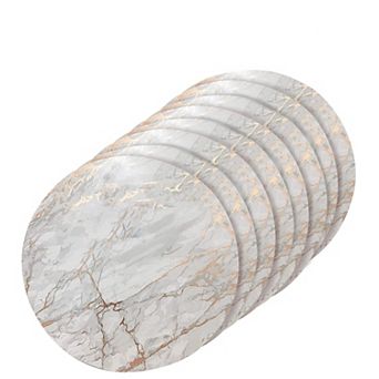 Dainty Home Marble Cork 15" Round Placemats Set Of 8
