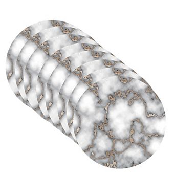 Dainty Home Marble Cork 15" Round Placemats Set Of 8