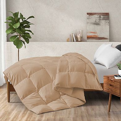 Unikome Medium Warmth White Goose Down and Feather Fiber Comforter for Better Sleep