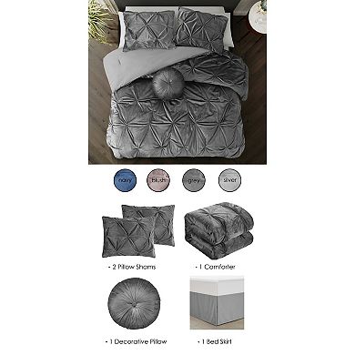 Camellia Comforter Sets Included : Pillow Shams, Decorative Pillow, Comforter, Bed Skirt