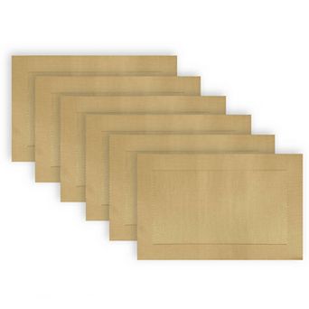 Dainty Home Santa Monica Woven Vinyl Reversible Rectangular Placemat Set of 6