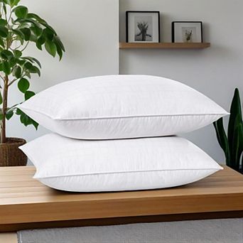 Unikome Luxury Medium Soft Goose Down Feather Bed Pillow, Side Back Sleeper Pillow