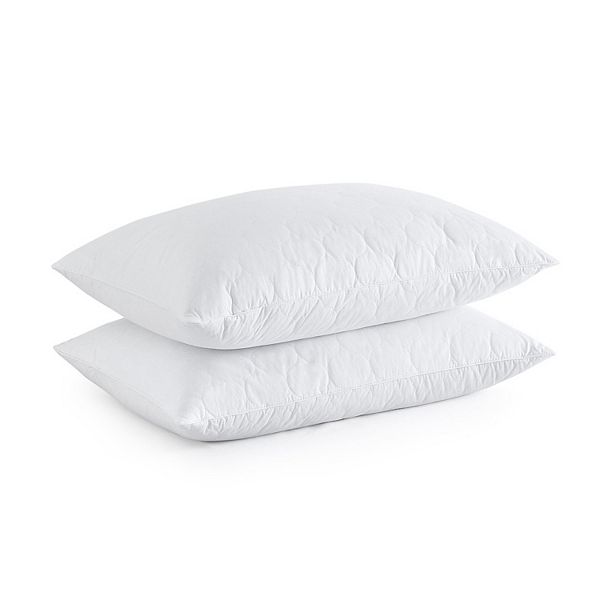 Unikome 2 Pack Teardrop Quilted Goose Feather Down Bed Pillows