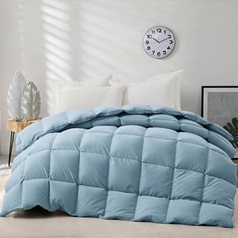 Unikome Luxurious Silent Softness All Season White Goose Down Feather Fiber Comforter