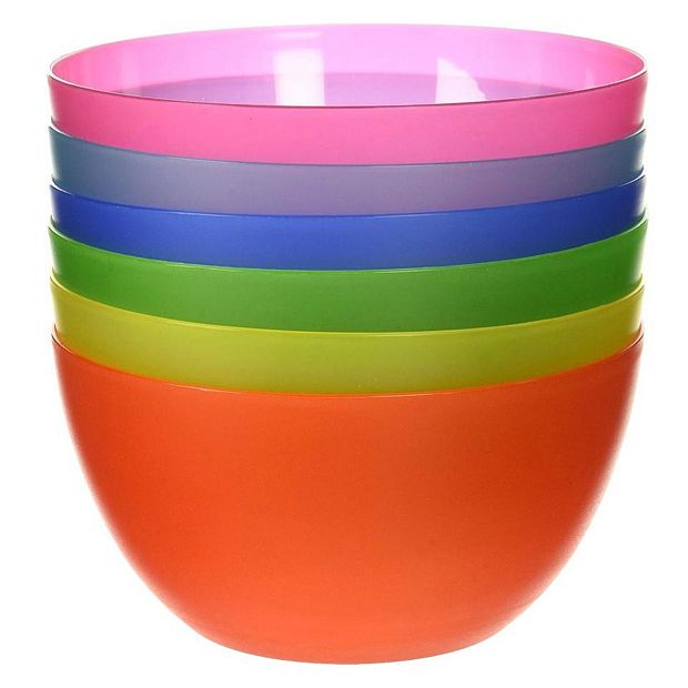 Colorful Plastic Reusable 32 oz Bowls , 6 Pack, 6 PACK - Kroger