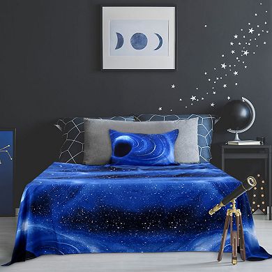 Galaxy Star Moon Printed 3 Piece Bed Sheet Set
