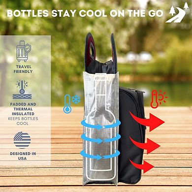 7 Piece Insulated Wine Carrier Tote Bag