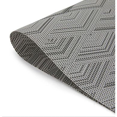 Dainty Home Diamonds Woven Vinyl Reversible Rectangular Placemat Set of 6