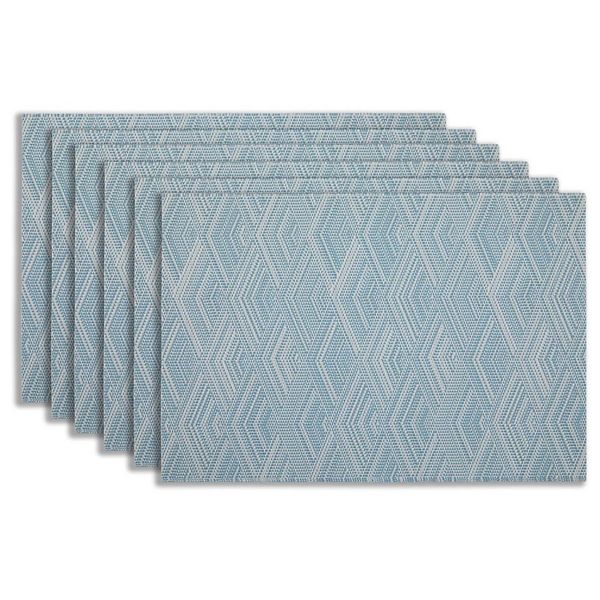 Dainty Home Diamonds Woven Vinyl Reversible Rectangular Placemat Set of 6