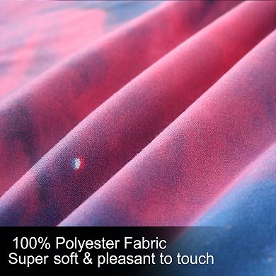 2Pcs Galaxies Fuchsia Comforter Set All-season Down Quilted Duvet
