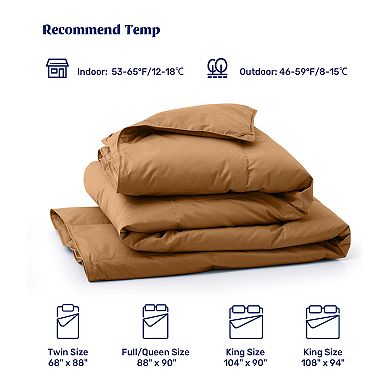 Unikome Medium Weight 300 TC Organic Cotton Goose Down Feather Comforter for Luxurious Comfort