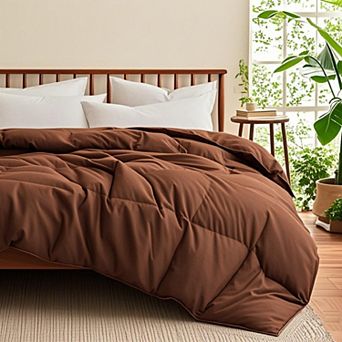 Unikome Medium Weight 300 TC 100% Organic Cotton Goose Down Feather Comforter for Luxurious Comfort