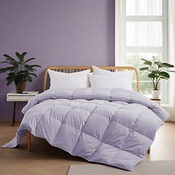 Unikome Medium Weight 300 TC 100% Organic Cotton Goose Down Feather Comforter for Luxurious Comfort