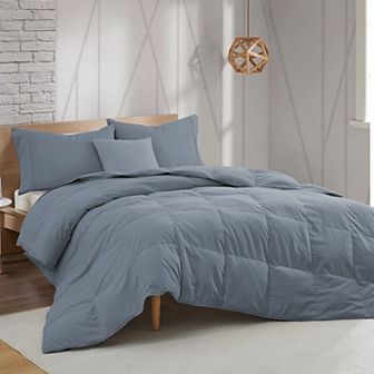 Unikome No Noise White Goose Down Feather Fiber Lightweight Comforter