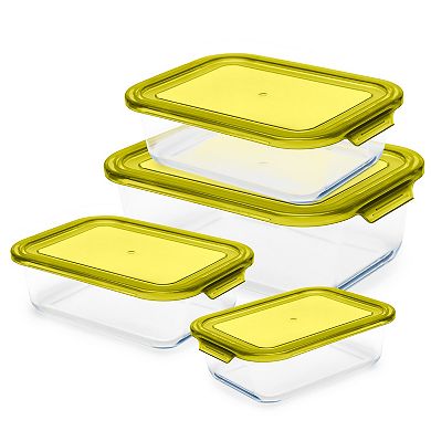 Oven Safe Glass Food Storage Container Set with Plastic Lids