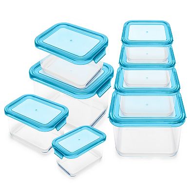 Oven Safe Glass Food Storage Container Set with Plastic Lids