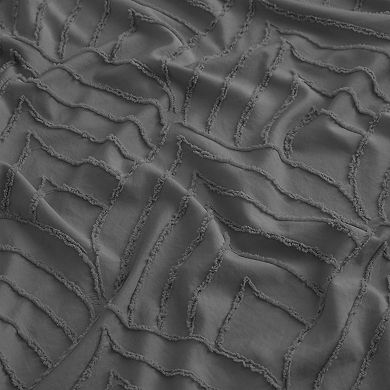 Unikome Soft Solid Clipped Duvet Cover Set with Corner Ties