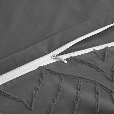 Unikome Soft Solid Clipped Duvet Cover Set with Corner Ties