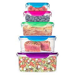 Lexi Home 35 oz. Glass Meal Prep Container with Locking Lid