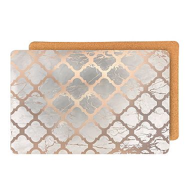 Dainty Home Marble Cork 12" x 18" Placemats Set Of 4