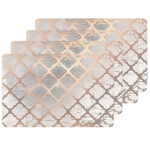 Dainty Home Marble Cork 12" x 18" Placemats Set Of 4