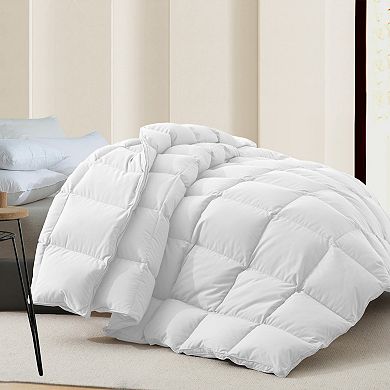 Unikome 360 TC No Noise White Goose Down Feather Fiber All Season Comforter