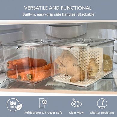 Acrylic Vented Veggie Fridge Produce Storage Organizer