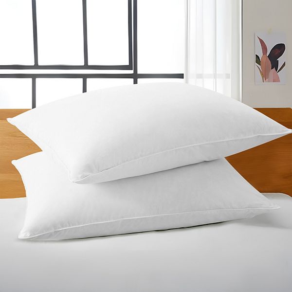 Unikome Down Feather Chamber Pillow, 100 Cotton Fabric, Set of 2