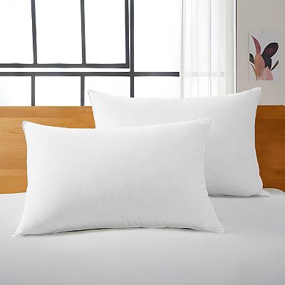 Unikome Down Feather Chamber Pillow 100 Cotton Fabric Set of 2