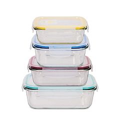 Glass Meal Prep Storage Containers - Oven Safe Borosilicate Glass by Lexi  Home - 8 pcs, Green - Lexi Home
