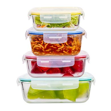 Premium Borosilcate Glass Meal Prep Food Containers with Snap Locking Lids
