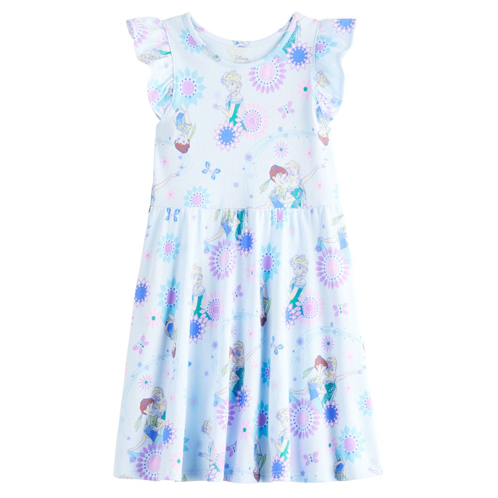 Disney's Frozen Girls 4-12 Flutter Sleeve Allover Print Skater Dress by ...