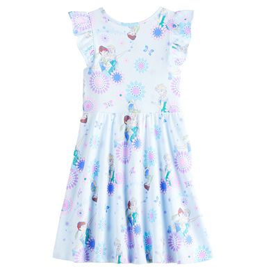 Disney's Frozen Girls 4-12 Flutter Sleeve Allover Print Skater Dress by ...