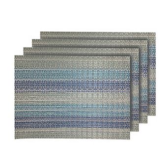 Dainty Home Yorkshire Woven Vinyl Reversible Rectangular Placemat Set of 4