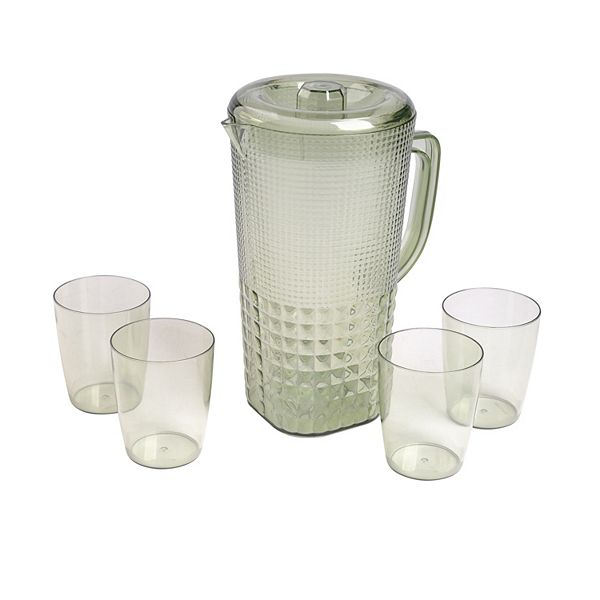 5pc Plastic Beverage Pitcher & Tumbler Set Cool - Threshold™