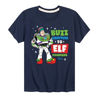 Disney / Pixar's Toy Story Buzz Lightyear Boys 8-20 To Elf Command Tee