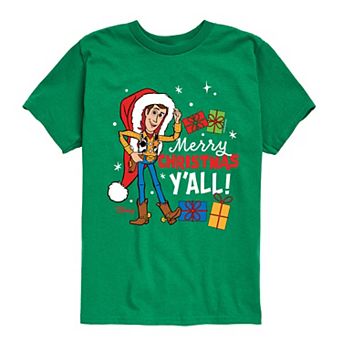 Disney / Pixar's Toy Story Woody Boys 8-20 Merry Christmas Y'all Graphic Tee
