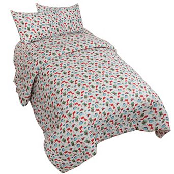 Full Size Multicolor 5 pc Microfiber Fabric Kid's Comforter Set