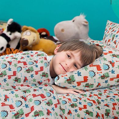 Full Size Multicolor 5 Piece Microfiber Fabric Kid's Comforter Set