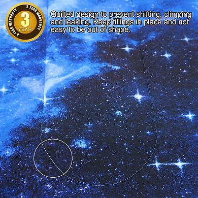 2Pcs Galaxies Dark Blue Comforter Set All-season Down Quilted Duvet