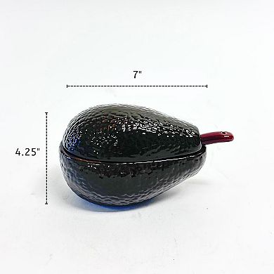 Textured Ceramic Avocado Shape Serving Bowl Set