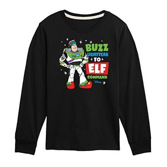 Disney / Pixar's Toy Story Buzz Lightyear Boys 8-20 To Elf Command Long Sleeve Graphic Tee