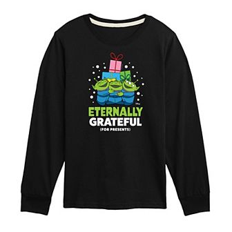 Disney / Pixar's Toy Story Aliens Boys 8-20 Grateful For Presents Long Sleeve Graphic Tee