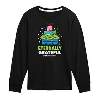 Disney / Pixar's Toy Story Aliens Boys 8-20 Grateful For Presents Long Sleeve Graphic Tee